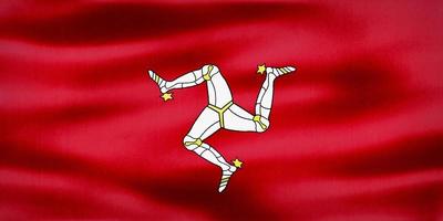 3D-Illustration of a Isle of Man flag - realistic waving fabric flag photo