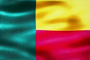 Benin flag - realistic waving fabric flag photo