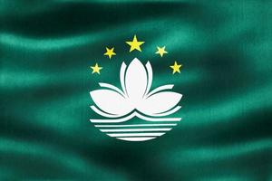 3D-Illustration of a Macao flag - realistic waving fabric flag photo