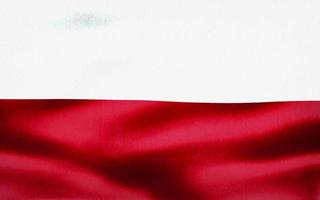 Ilustración 3d de una bandera de polonia - bandera de tela ondeante realista foto