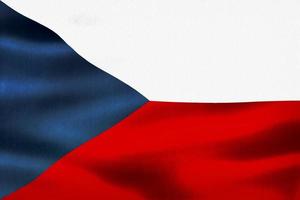 Czechia flag - realistic waving fabric flag photo