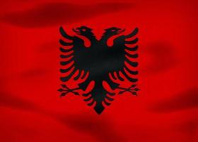 bandera de albania - bandera de tela que agita realista foto