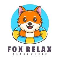 Fox Relax Logo Template vector