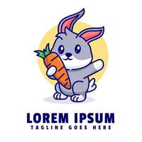 Rabbit Holding Carrot Logo Template vector