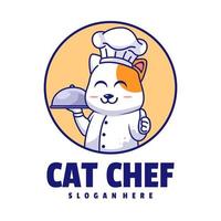 Cute Cat Chef Logo Template vector