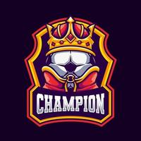 Football Champion badge logo. Soccer Winner mascot logo vector