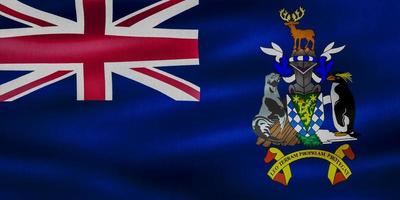 South Georgia and the South Sandwich Islands flag - realistic waving fabric flag photo