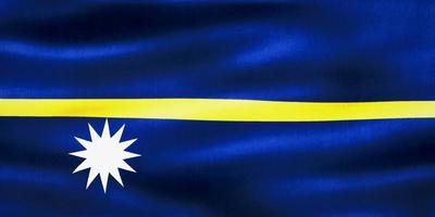 3D-Illustration of a Nauru flag - realistic waving fabric flag photo