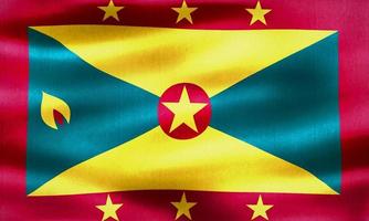 Grenada flag - realistic waving fabric flag photo