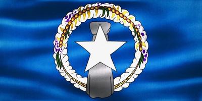 Ilustración 3d de una bandera de las Islas Marianas - bandera de tela ondeante realista foto