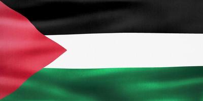 3D-Illustration of a Palestine flag - realistic waving fabric flag photo