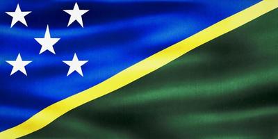 3D-Illustration of a Solomon Islands flag - realistic waving fabric flag photo