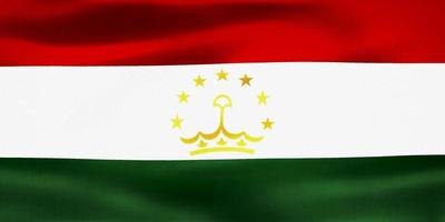 3D-Illustration of a Tajikistan flag - realistic waving fabric flag photo