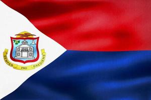 3D-Illustration of a Sint Maarten flag - realistic waving fabric flag photo