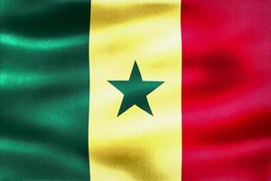 3D-Illustration of a Senegal flag - realistic waving fabric flag photo