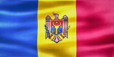 3D-Illustration of a Moldova flag - realistic waving fabric flag photo