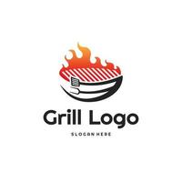 parrilla logo diseño concepto, barbacoa, comida logo modelo vector