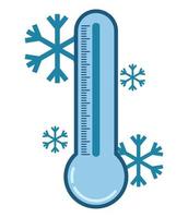 cold temperature vector icon flat design, snow, cold temperature, temperature, thermometer vector suitable for markers and symbols