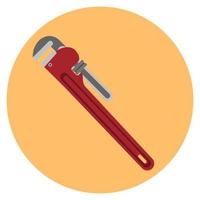 adjustable pipe wrench or icon vector for technical and home repair, flat icon