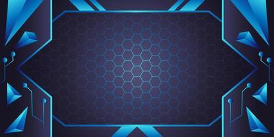 high tech futuristic background with blue color and hexagon pattern, abstract futuristic background good for card, banner, virtual world vector