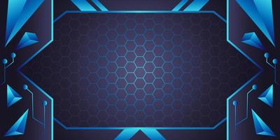 high tech futuristic background with blue color and hexagon pattern, abstract futuristic background good for card, banner, virtual world vector