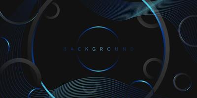 premium dark circle background with shining blue gradient elements, premium background suitable for exclusive design vector