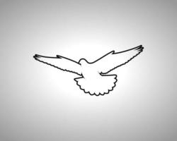 Pigeon Outline Vector Silhouette