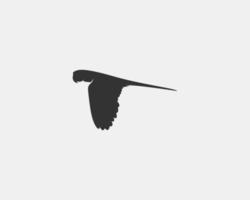 Parrot Silhouette on White Background. vector