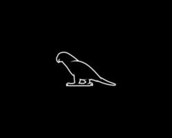 Parrot Silhouette on Black Background. vector