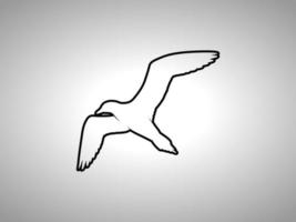 seagull Outline Vector silhouette
