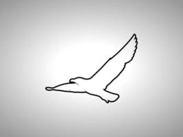 seagull Outline Vector silhouette