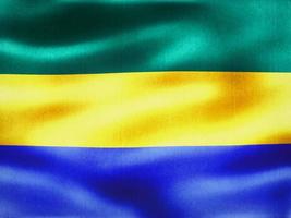 Gabon flag - realistic waving fabric flag photo