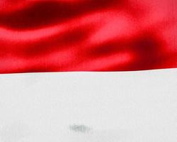 3D-Illustration of a Monaco flag - realistic waving fabric flag photo