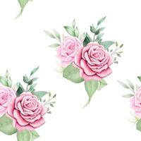 Seamless pattern Floral Rose Watercolor vector