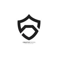 Letter S with security shield modern unique logo vector