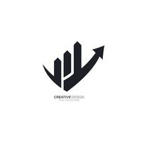 Growth credit repair business icon with arrow design vector