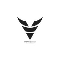 Letter V with modern wings unique shape logo vector