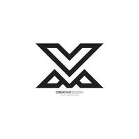 Modern initial letter V X line art creative logo vector