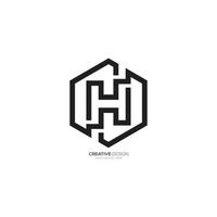 Line art letter H polygon creative logo vector