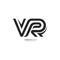 Letter V R creative line art unique shape logo vector