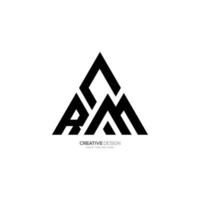 R C M triangle letter modern shape monogram logo vector