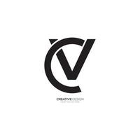 Letter C V creative shape monogram simple logo vector