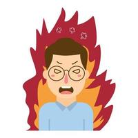 angry person in crowd vector