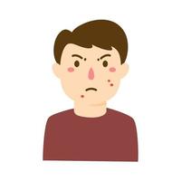 man worrying about acne vector
