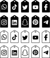 social medios de comunicación icono etiquetas vector