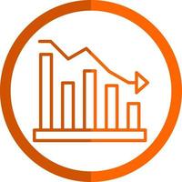 Fluctuation Down Vector Icon Design