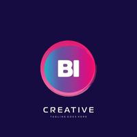 BI  initial logo With Colorful template vector. vector