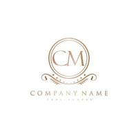 CM Letter Initial with Royal Luxury Logo Template vector