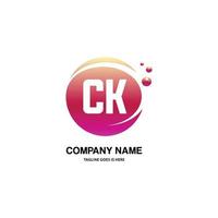 CK initial logo With Colorful Circle template vector