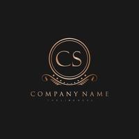CS Letter Initial with Royal Luxury Logo Template vector